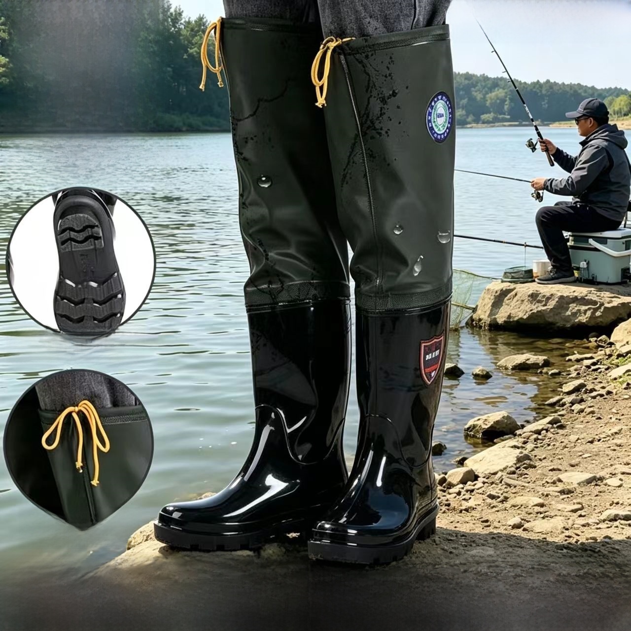 Fishing Pants Waterproof - Botas de Chuva Reforçadas Acima do