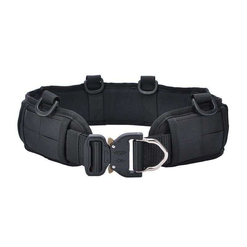 Fishing Belt - Cinto tático acolchoado preto, ajustável, com