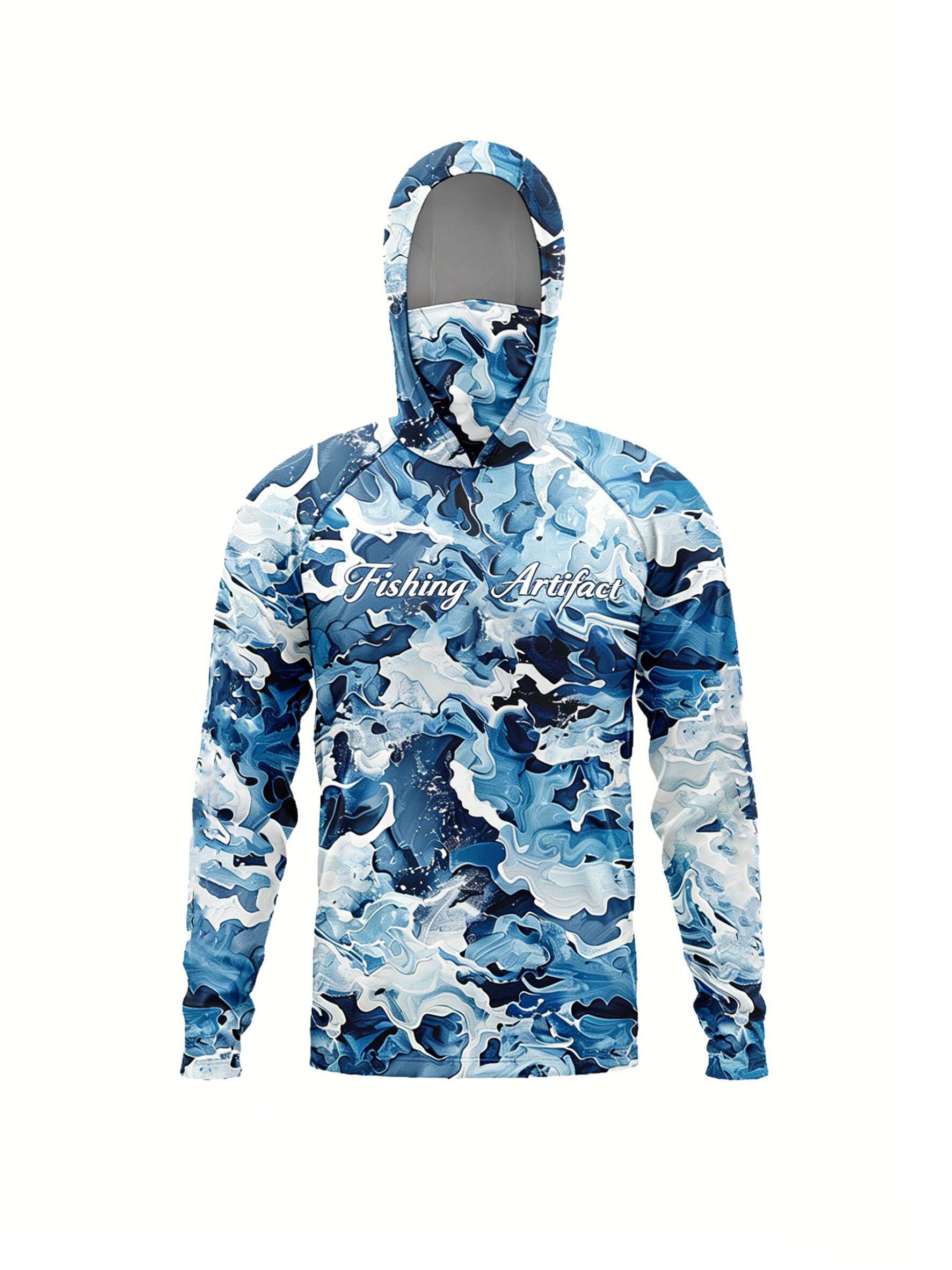 Camisa de Pesca Masculina de V - Fishing Mask Sun Protection avaliação e preço