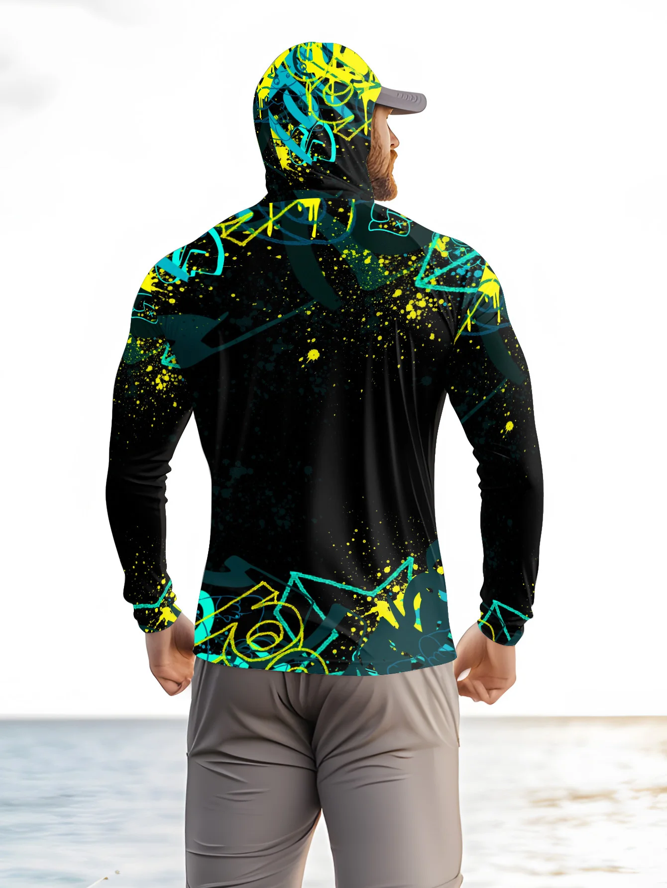 Camisola de pesca com capuz e  - Fishing Mask Sun Protection avaliação e preço