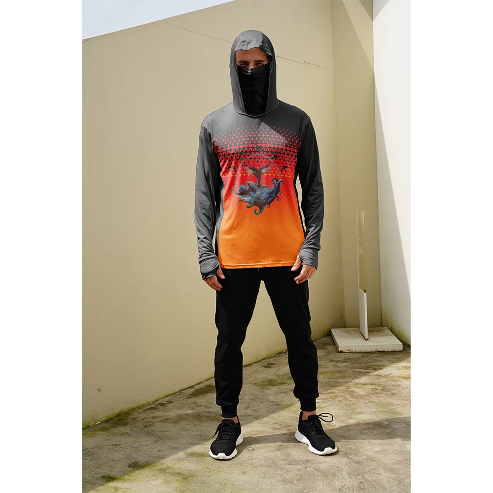 Camisas de Pesca Masculinas co - Fishing Mask Sun Protection avaliação e preço
